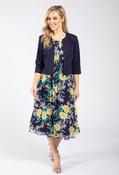 2 Piece Floral Midi Dress, Navy Multi / M image