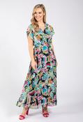 Plisse Pleated Wrap Midi Dress, Navy Multi / 10 image