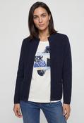 Ribbed Zip-Up Cardigan, Navy / 36 image