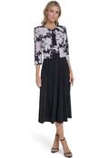 2 Piece Floral Midi Dress, Black/Cream / 12 image
