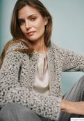 Leopard Design Knit Cardigan, Patch Cream/Silver / 36 image