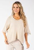 Two Tone Knit Relaxed Jumper, White / F/S
