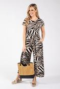 Zebra Print Jumpsuit, Black/Taupe / L image
