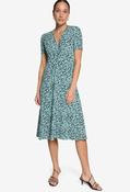 Ditsy Print Wrap Dress, Dark Green/Blue / 34 image
