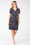 Floral Print Tiered Plisse Dress, Navy/White / 14 image