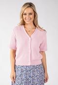 Lena Short Sleeve Knit Cardigan, Rose / 16 image