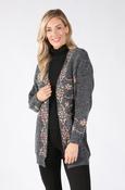 Open Front Cardigan, Dark Grey / M