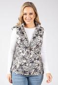 Abstract Print Quilted Gilet, Grey Mix / M image
