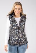 Abstract Print Quilted Gilet, Navy Mix / XL image