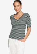 Ribbed Striped Top, Green/Cream / 38 image