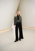 Contrast Wide Leg Trousers, Black Khaki / XS image