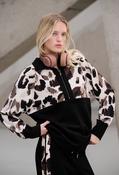 Leopard Print Zipper Jacket, Black Mix / S image