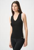 Colour-block V-neck Top, Black / S image