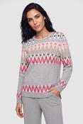 Geometric Pattern Jumper In Henny Fit Light Grey, Pearl Grey Mel. / 40 image
