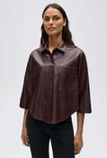 Feleda Faux leather blouse, cherry jam / 44 image