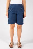 Zip Pocket Denim Look Shorts, Denim / 12