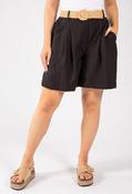 Linen Look Bermuda Shorts, Black / F/S image
