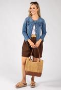 Linen Look Bermuda Shorts, Brown / F/S image