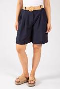 Linen Look Bermuda Shorts, Navy / F/S image