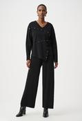 Mid-rise Wide-leg Trousers, Black / M image