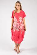 Balloon Hem Floral Dress, Coral / F/S image