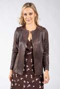 Vintage Leather Look Jacket, Chocolate / 10 image