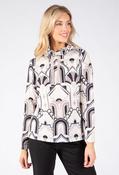 Maya Geometric Print Fine Knit Top, Taupe Mix / 14 image