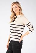 Striped Polo Top, Beige/Black / 10 image