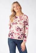 Diamante Leaf Print Top, Red Mix / 16 image