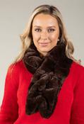 Faux Fur Textured Scarf, Brown / F/S