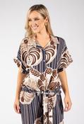 Abstract Print Blouse, Navy / F/S image