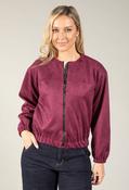 Harley Faux Suede Bomber Jacket, PRUNE / 12