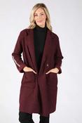 Stripe Detail Boucle Coat, Bordeaux / F/S image