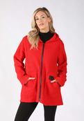 Soft Boucle Zip-Up Jacket, Red / F/S image