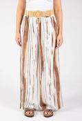 Striped Design Belted Trousers, Brown Mix / F/S image