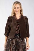 Paris Velvet Balloon Sleeve Jacket, Chocolate / 14 image