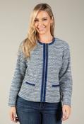 Short Tweed Zip Up Jacket, Blue Mix / 10 image