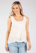 Embroidered Sleeveless Top, Cream / F/S image