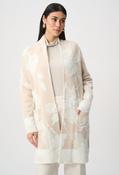 Floral Jacquard Longline Cardigan, Cream / XS