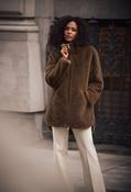 Hooded Faux Fur Coat, Brown / XS image