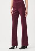 High-waisted Faux Suede Trousers, Burgundy / 12 image
