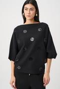 Embellished Polka Dot Pullover, Black / M image