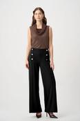 Formal Mid-rise Wide-leg Trousers, Black / 16