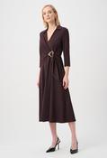 Herringbone Wrap Midi Dress, Burgundy / 18 image