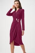 Knee-length Wrap Dress, Burgundy / 16 image
