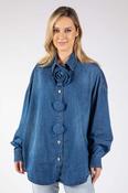Button Detail Denim Blouse image