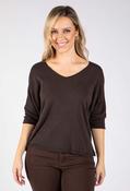 Fine Knit V-Neck Jumper, Brown / F/S