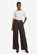 Elegant Trousers With A Belt, Chocolate Plum / 42