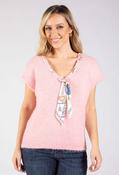 Scarf Detail Knitted Vest, Pink / F/S