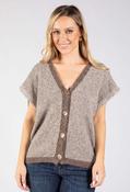 Fine Stripe Knitted Vest, Brown / F/S image